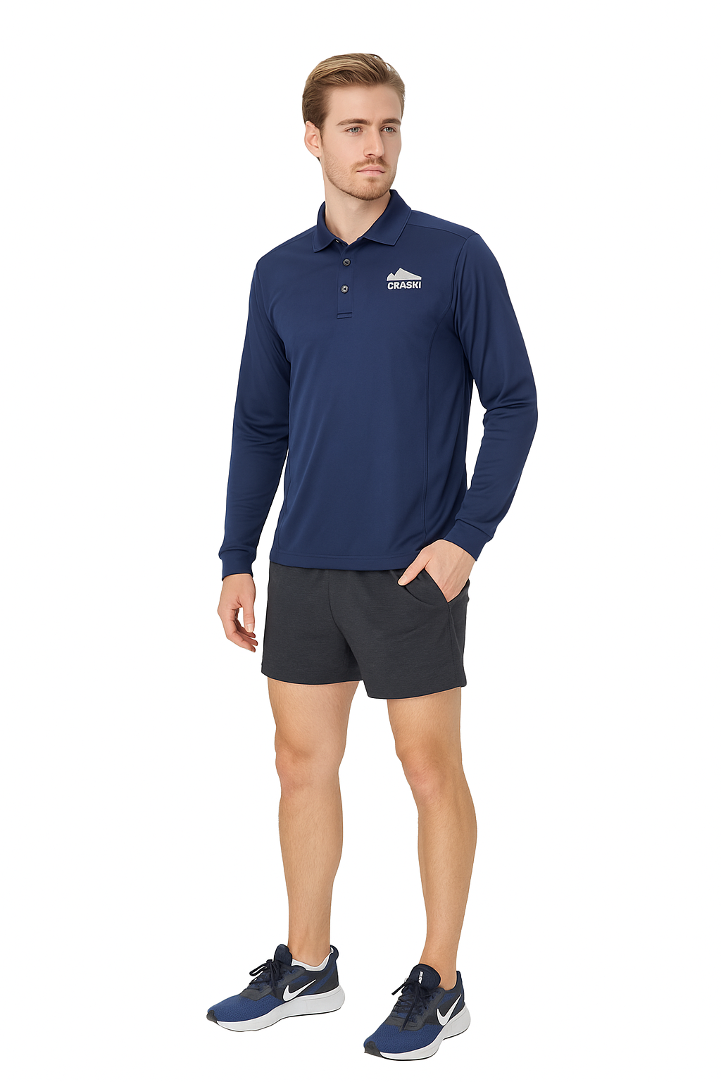 Navy Blue Long Sleeve Running Shirt